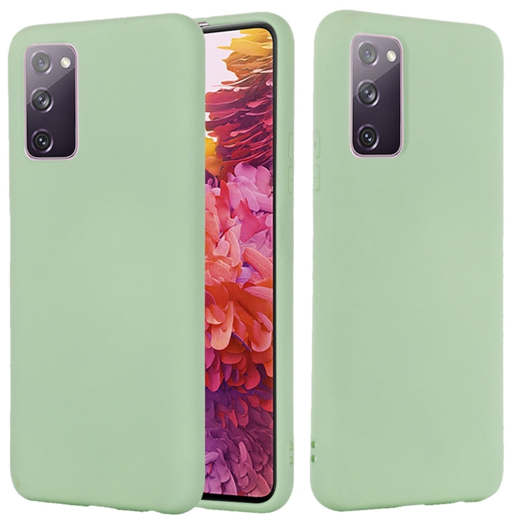 For Samsung Galaxy S20 FE / S20 Lite Pure Color Liquid Silicone Shockproof Full Coverage Case(Green)