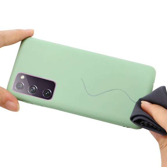 For Samsung Galaxy S20 FE / S20 Lite Pure Color Liquid Silicone Shockproof Full Coverage Case(Green)