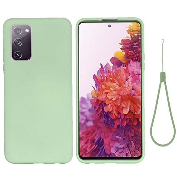 For Samsung Galaxy S20 FE / S20 Lite Pure Color Liquid Silicone Shockproof Full Coverage Case(Green)
