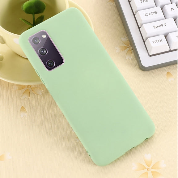 For Samsung Galaxy S20 FE / S20 Lite Pure Color Liquid Silicone Shockproof Full Coverage Case(Green)