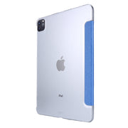 Silk Texture Flip Magnetic PU Leather Smart Case with Three-folding Holder For iPad Air 11 2024 / Air 2022 / 2020 10.9(Blue)