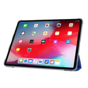 Silk Texture Flip Magnetic PU Leather Smart Case with Three-folding Holder For iPad Air 11 2024 / Air 2022 / 2020 10.9(Blue)