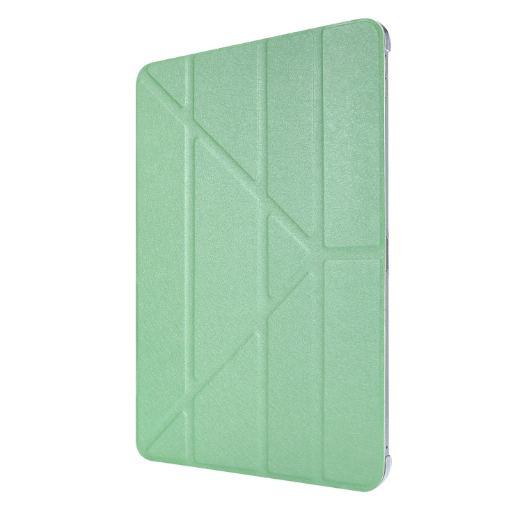 Silk Texture Horizontal Deformation Flip Leather Case with Three-folding Holder For iPad Air 11 2024 / Air 2022 / 2020 10.9(Green)