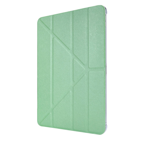 Silk Texture Horizontal Deformation Flip Leather Case with Three-folding Holder For iPad Air 11 2024 / Air 2022 / 2020 10.9(Green)