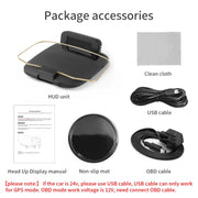 C1 OBD2 + GPS Mode Car HUD Head-up Display Compass / Speed / Water Temperature / Voltage Display / Speed Alarm / Fault Alarm