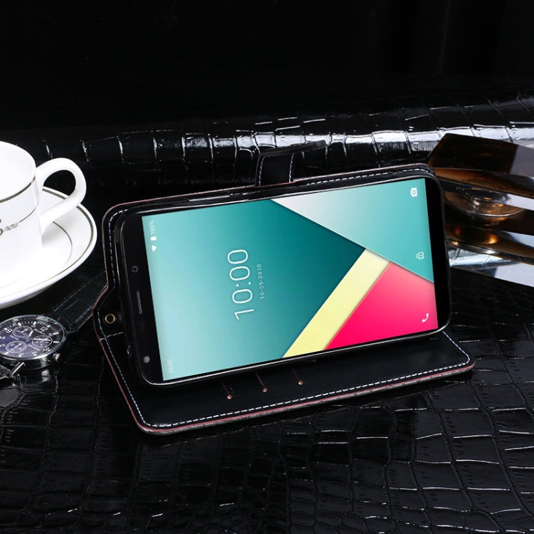 For Wiko Y61 idewei Crocodile Texture Horizontal Flip Leather Case with Holder & Card Slots & Wallet(Black)