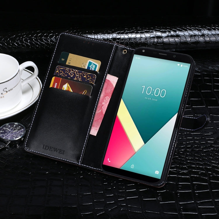 For Wiko Y61 idewei Crocodile Texture Horizontal Flip Leather Case with Holder & Card Slots & Wallet(Black)