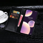 For Wiko View4 Lite idewei Crocodile Texture Horizontal Flip Leather Case with Holder & Card Slots & Wallet(Black)