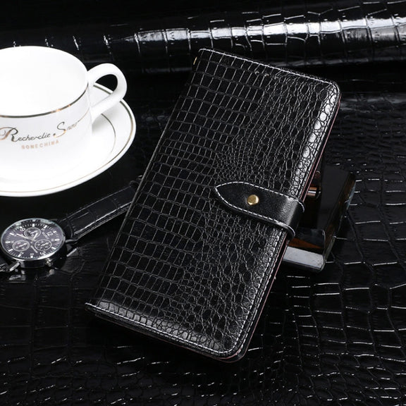 For Wiko View5 / View5 Plus idewei Crocodile Texture Horizontal Flip Leather Case with Holder & Card Slots & Wallet(Black)
