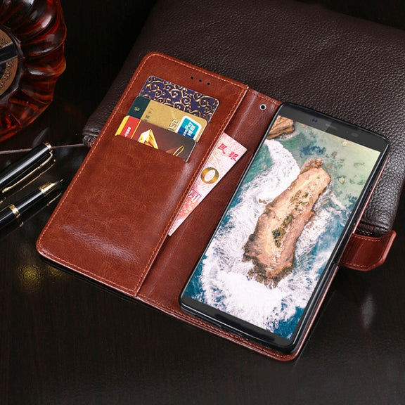 For Blackview BV5500 idewei Crazy Horse Texture Horizontal Flip Leather Case with Holder & Card Slots & Wallet(White)