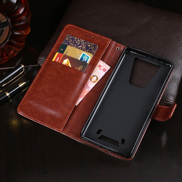 For Blackview BV6900 idewei Crazy Horse Texture Horizontal Flip Leather Case with Holder & Card Slots & Wallet(White)