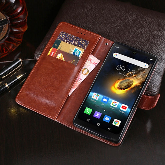For Blackview BV6900 idewei Crazy Horse Texture Horizontal Flip Leather Case with Holder & Card Slots & Wallet(White)
