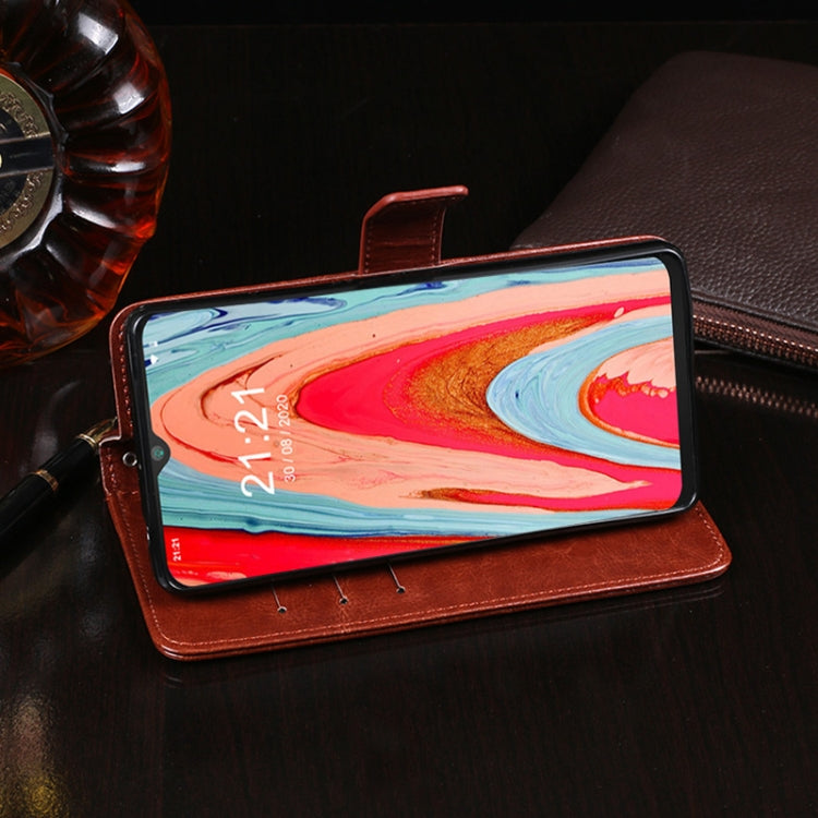 For Cubot Note 20 idewei Crazy Horse Texture Horizontal Flip Leather Case with Holder & Card Slots & Wallet(Sky Blue)