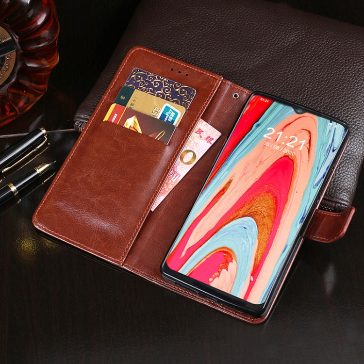 For Cubot Note 20 idewei Crazy Horse Texture Horizontal Flip Leather Case with Holder & Card Slots & Wallet(Sky Blue)