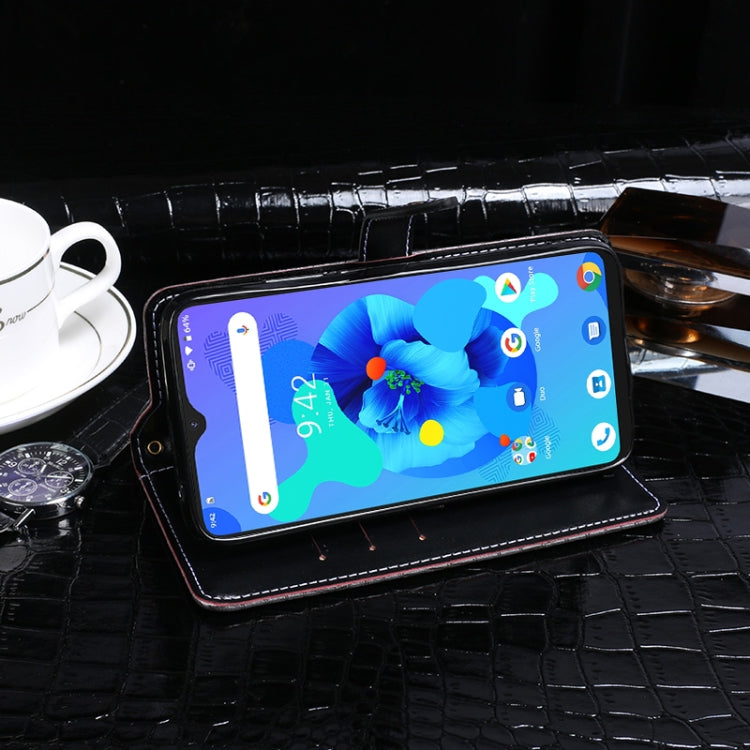 For UMIDIGI A7 idewei Crocodile Texture Horizontal Flip Leather Case with Holder & Card Slots & Wallet(Black)
