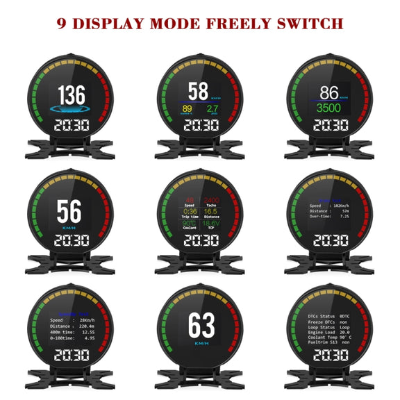 P15 OBD2 Car HUD Head-up Display Water Temperature / Vehicle Speed / Voltage