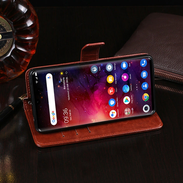 For TCL 10 Pro idewei Crazy Horse Texture Horizontal Flip Leather Case with Holder & Card Slots & Wallet(Red)