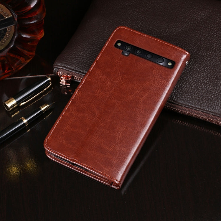 For TCL 10 Pro idewei Crazy Horse Texture Horizontal Flip Leather Case with Holder & Card Slots & Wallet(White)