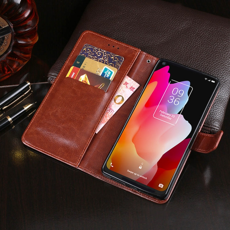 For TCL 10L idewei Crazy Horse Texture Horizontal Flip Leather Case with Holder & Card Slots & Wallet(White)