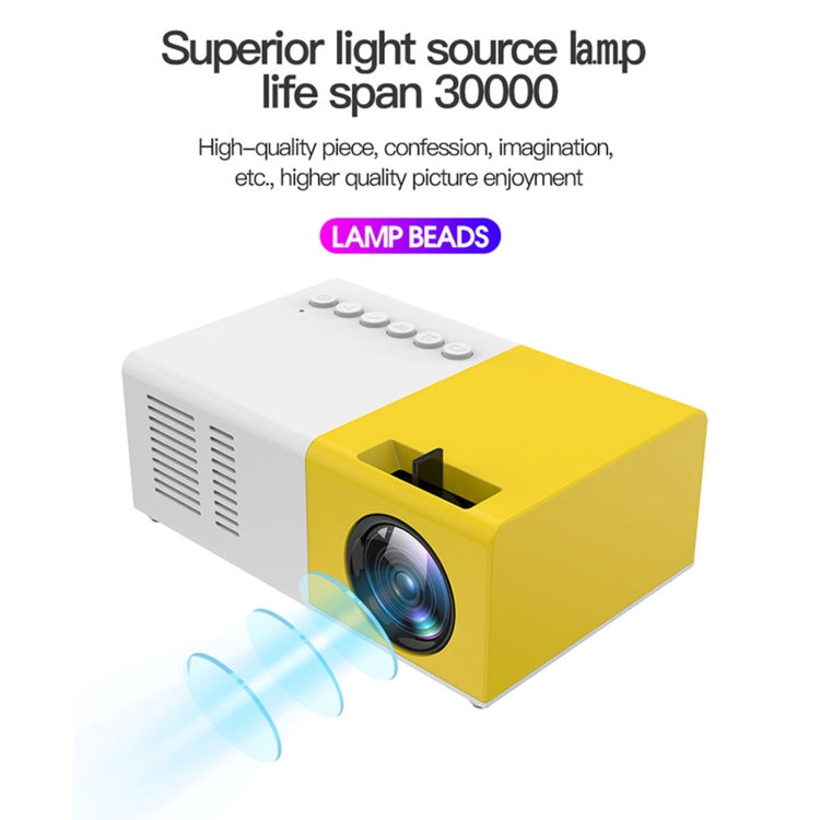 J9 1920x1080P 15 ANSI Portable Home Theater Mini LED HD Digital Projector, Basic Version, EU Plug(Black White)
