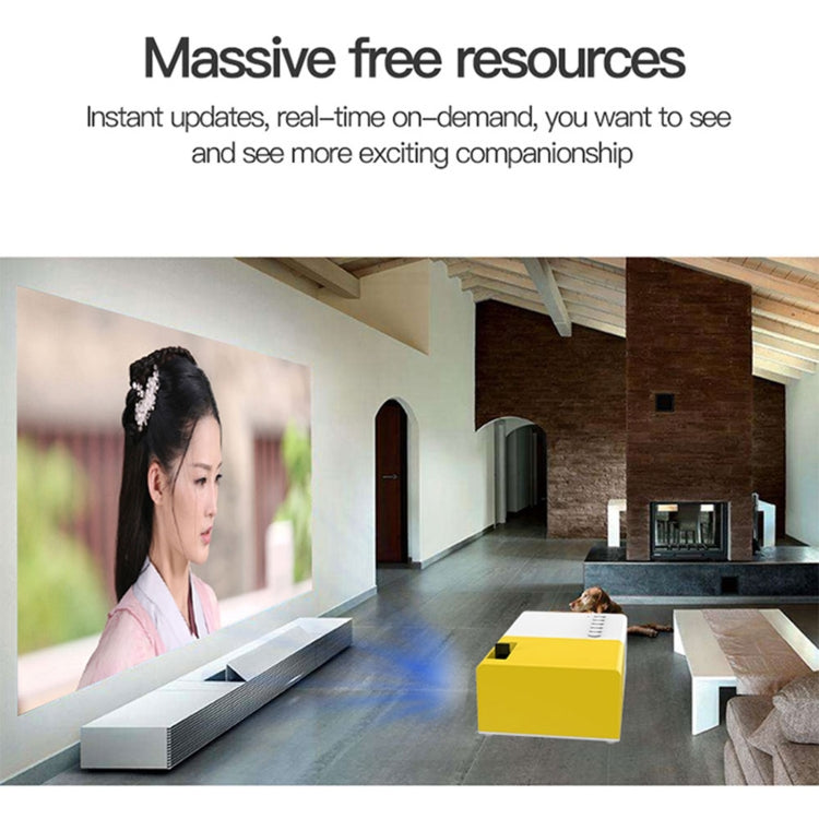 J9 1920x1080P 15 ANSI Portable Home Theater Mini LED HD Digital Projector, Basic Version, US Plug(Yellow White)