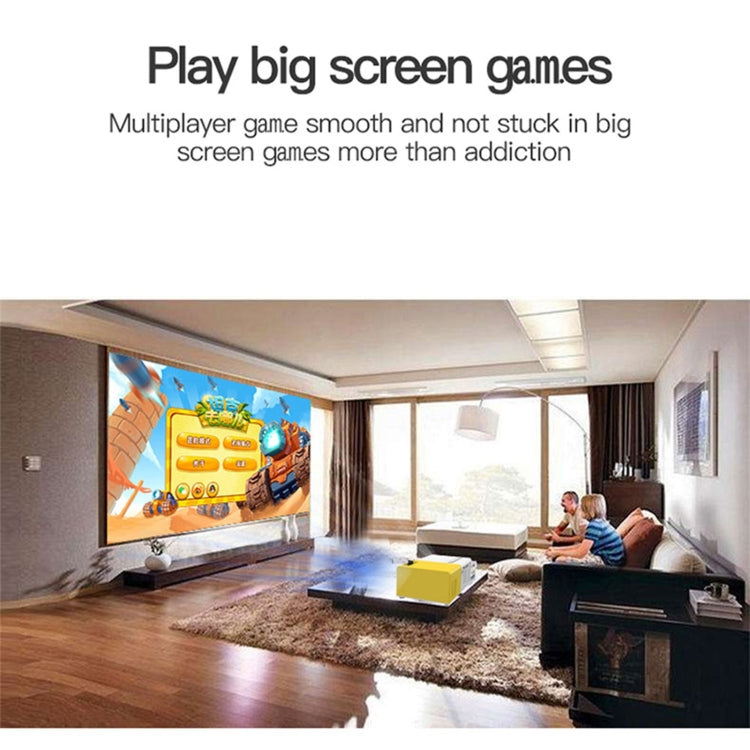 J9 1920x1080P 15 ANSI Portable Home Theater Mini LED HD Digital Projector, Basic Version, US Plug(Yellow White)