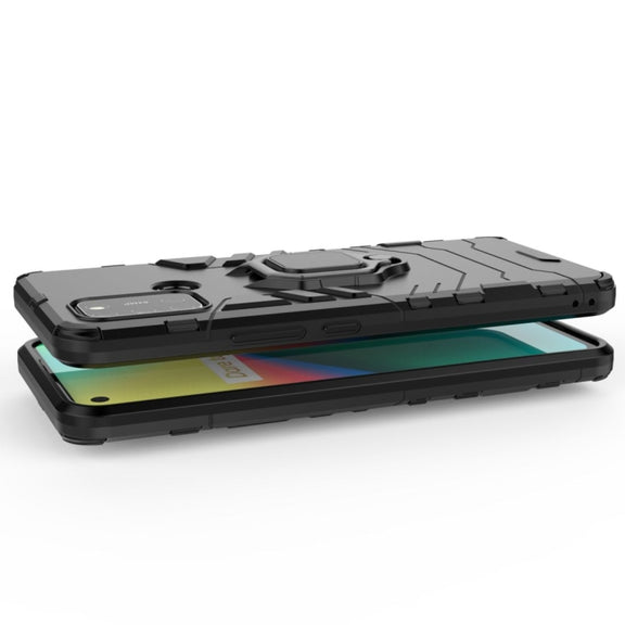 For OPPO Realme 7i Shockproof PC + TPU Protective Case with Magnetic Ring Holder(Navy Blue)
