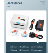 ZJ-8600 76x130 Single Paper Waybill Express Bill Label Printer, USB + Bluetooth Version, US Plug