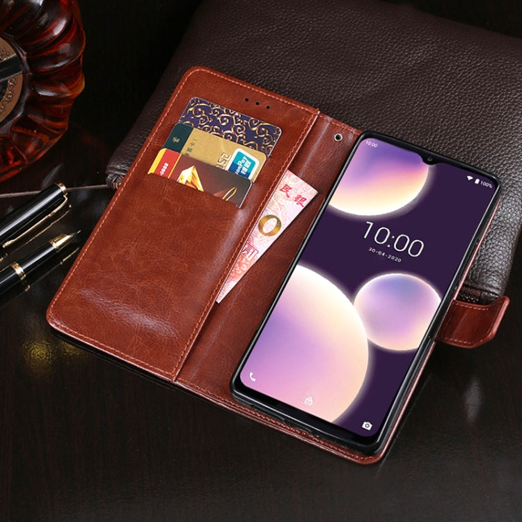 For Wiko View4 Lite idewei Crazy Horse Texture Horizontal Flip Leather Case with Holder & Card Slots & Wallet(White)