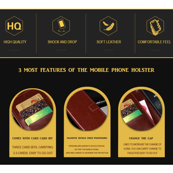 For Wiko View4 Lite idewei Crazy Horse Texture Horizontal Flip Leather Case with Holder & Card Slots & Wallet(Rose Red)