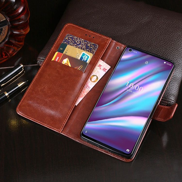 For Wiko View5 Plus idewei Crazy Horse Texture Horizontal Flip Leather Case with Holder & Card Slots & Wallet(White)