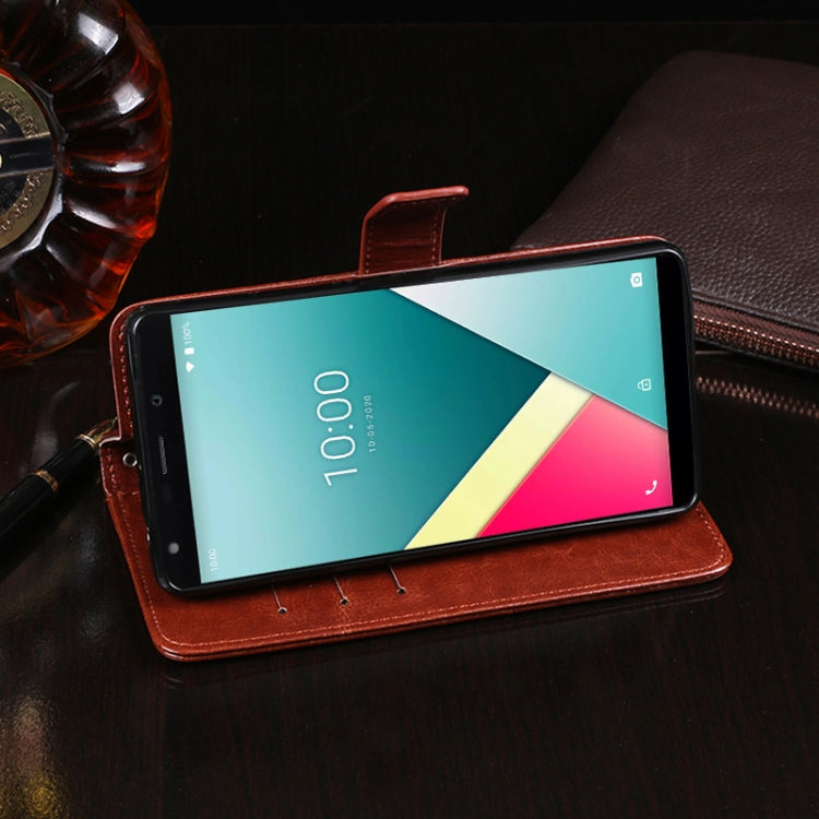For Wiko Y61 idewei Crazy Horse Texture Horizontal Flip Leather Case with Holder & Card Slots & Wallet(Red)