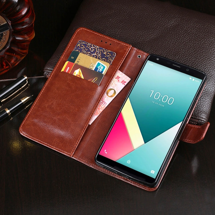 For Wiko Y61 idewei Crazy Horse Texture Horizontal Flip Leather Case with Holder & Card Slots & Wallet(Red)