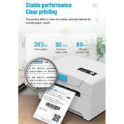 ZJ-8600 76x130 Single Paper Waybill Express Bill Label Printer, US Plug