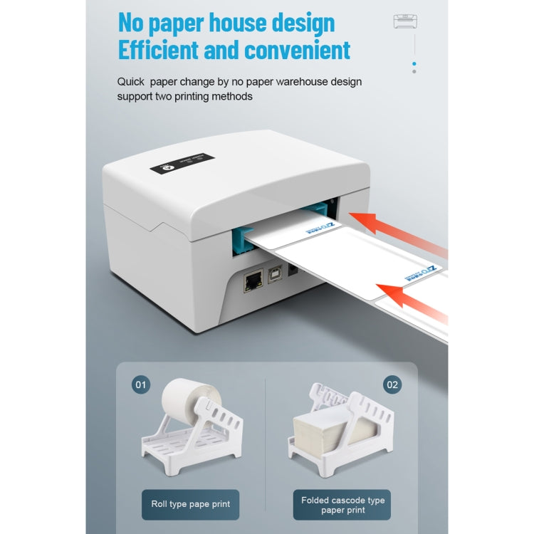 ZJ-8600 76x130 Single Paper Waybill Express Bill Label Printer, UK Plug