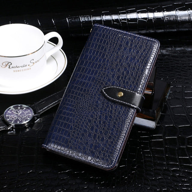 For TCL 10 Pro idewei Crocodile Texture Horizontal Flip Leather Case with Holder & Card Slots & Wallet(Dark Blue)