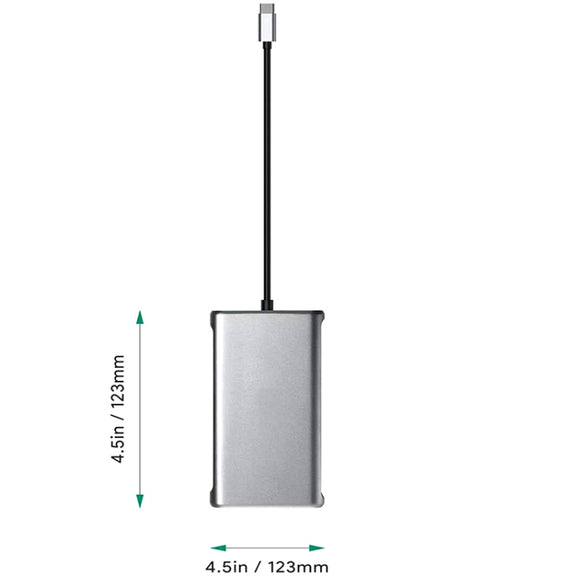 12 in 1 HDMI x2 + USB3.0 + USB2.0 + PD Charging + VGA + RJ45 + 3.5mm Jack + TF/SD x2 Type-C / USB-C HUB Docking Station(Dark Grey)
