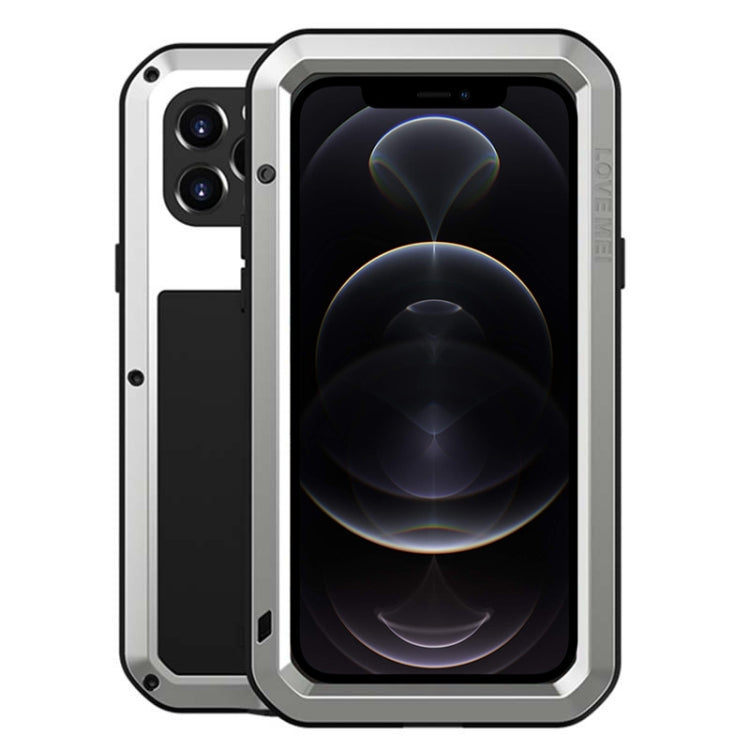 For iPhone 12 Pro LOVE MEI Metal Shockproof Life Water-resistant Dustproof Protective Case(Silver)