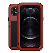 For iPhone 12 Pro LOVE MEI Metal Shockproof Life Water-resistant Dustproof Protective Case(Red)