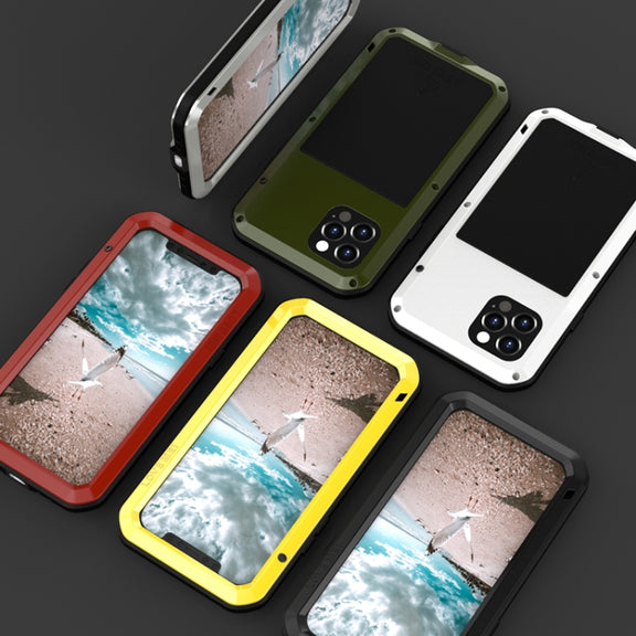 For iPhone 12 Pro LOVE MEI Metal Shockproof Life Water-resistant Dustproof Protective Case(Red)