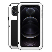 For iPhone 12 Pro LOVE MEI Metal Shockproof Life Water-resistant Dustproof Protective Case(White)
