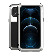 For iPhone 12 Pro Max LOVE MEI Metal Shockproof Life Water-resistant Dustproof Protective Case(Silver)