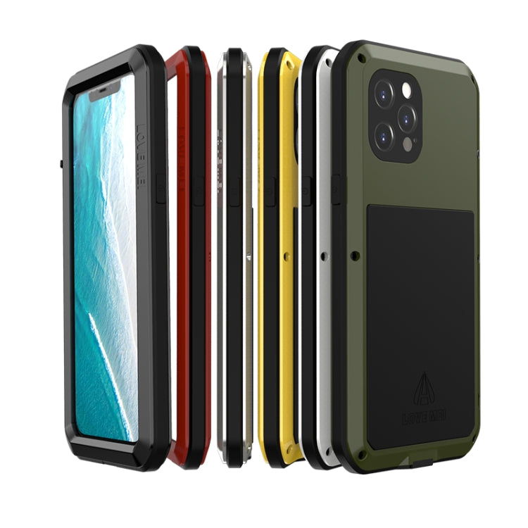 For iPhone 12 Pro Max LOVE MEI Metal Shockproof Life Water-resistant Dustproof Protective Case(Red)