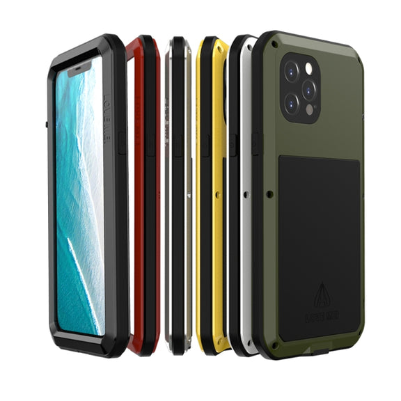 For iPhone 12 Pro Max LOVE MEI Metal Shockproof Life Water-resistant Dustproof Protective Case(Red)