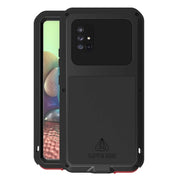 For Samsung Galaxy A71 5G LOVE MEI Metal Shockproof Water-resistant Dustproof Protective Case with Glass(Black)