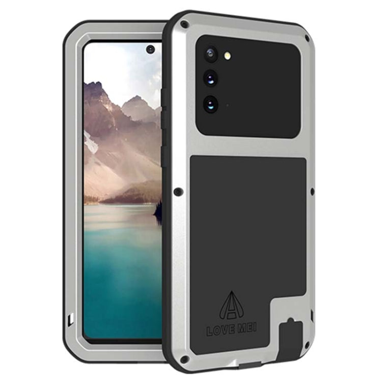 For Samsung Galaxy Note 20 LOVE MEI Metal Shockproof Water-resistant Dustproof Protective Case without Glass(Silver)