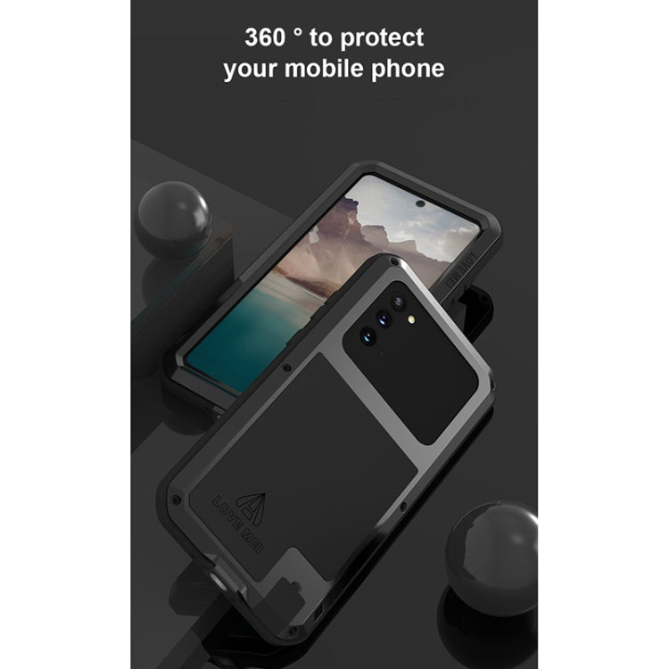 For Samsung Galaxy Note 20 LOVE MEI Metal Shockproof Water-resistant Dustproof Protective Case without Glass(Silver)