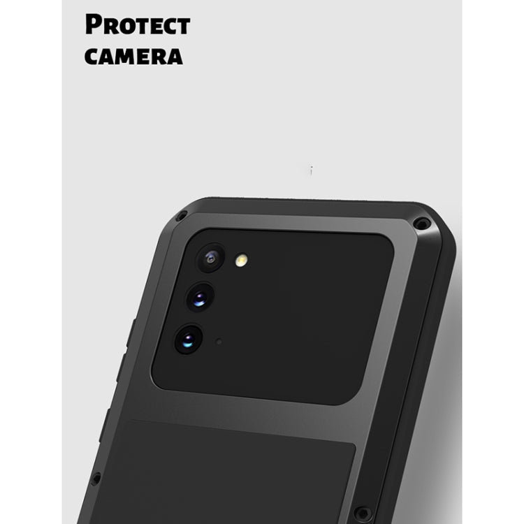 For Samsung Galaxy Note 20 LOVE MEI Metal Shockproof Water-resistant Dustproof Protective Case without Glass(Silver)