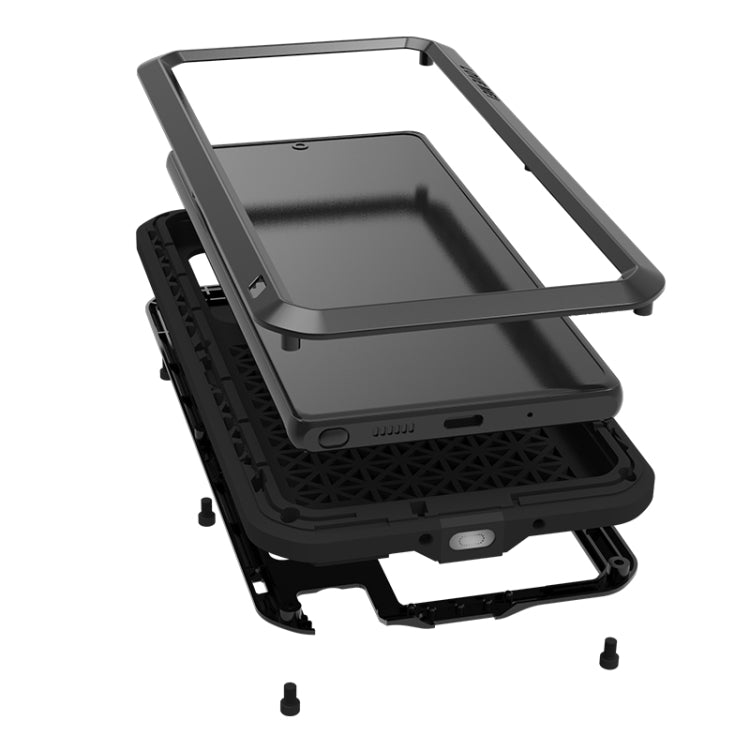 For Samsung Galaxy Note 20 LOVE MEI Metal Shockproof Water-resistant Dustproof Protective Case without Glass(Silver)
