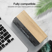 A10 Subwoofer Wooden Clock Bluetooth 5.0 Speaker, Support TF Card & U Disk Play & FM Radio(Yellow)